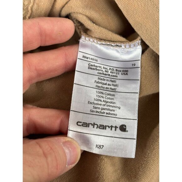Carhartt Mens XL Brown T-Shirt With Pocket K87 *note wear - Picture 9 of 11